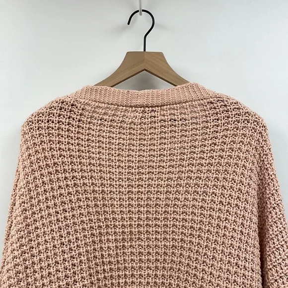 Women's Pink Knit Cardigan Sweater - Picture 7 of 10
